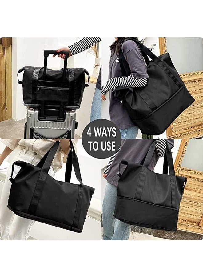 Travel Duffel Bag，Sports Large Capacity Folding Bag,Travel Lightweight Waterproof Carry on Luggage Bags with Fixed Strap,Oxford Fabric Duffel Bag  - Image 4