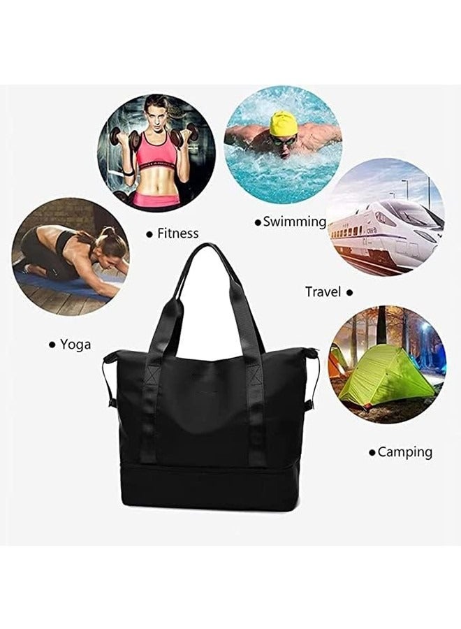 Travel Duffel Bag，Sports Large Capacity Folding Bag,Travel Lightweight Waterproof Carry on Luggage Bags with Fixed Strap,Oxford Fabric Duffel Bag  - Image 5