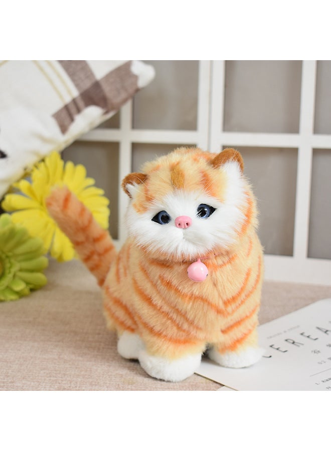 Realistic Calling Cat Plushie Toy Animal Model Ornament Cute Pet Birthday Gift For Girlfriend-Color:Hair-like Monkey Face Cat (gift Box) - Image 3