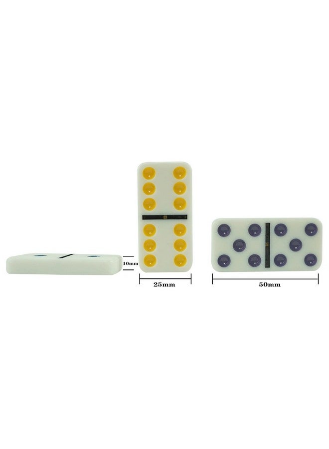 VGRASSP Double Six Color Dot Design Dominos for Kids - Set of 28 - Comes with a Metal Tin Case - Image 3