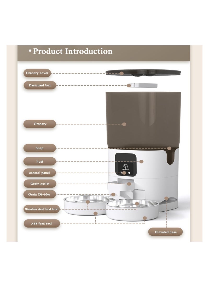 SYOSI - 6L Automatic Feeder for Cats and Dogs, Wi-Fi Smart Pet Feeder Voice Recorder Pet Feeder Portion Control Cat Feeder App-Controlled Feeder Scheduled Pet Feeder Smart Feeder Up to 15 Meals per Day - Image 1