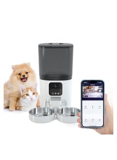 SYOSI 6L Automatic Feeder for Cats and Dogs, Wi-Fi Smart Pet Feeder Voice Recorder Pet Feeder Portion Control Cat Feeder App-Controlled Feeder Scheduled Pet Feeder Smart Feeder Up to 15 Meals per Day  - Image 1