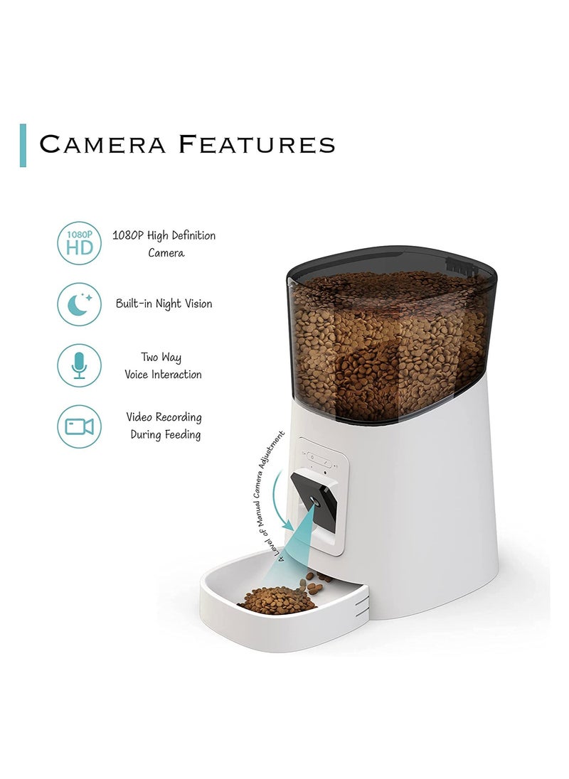 SYOSI - 6L Automatic Feeder for Cats and Dogs, Wi-Fi Smart Pet Feeder Voice Recorder Pet Feeder Portion Control Cat Feeder App-Controlled Feeder Scheduled Pet Feeder Smart Feeder Up to 15 Meals per Day - Image 1
