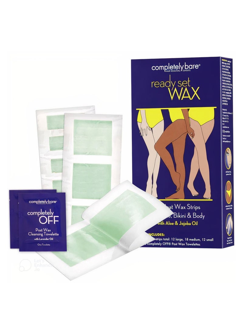 Completely Bare 42 Pcs No Heat Wax Strips For Face Bikini and Body with Aloe and Jojoba Oil  - Image 2