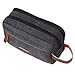 Mactso Mens Travel Toiletry Bag Canvas Leather Cosmetic Makeup Organizer Shaving Dopp Kits with Double Compartments - Image 2