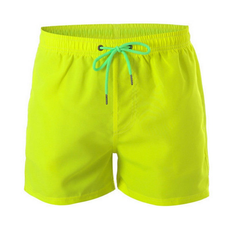 Solid Color Men'S Beach Pants, Sports Casual Shorts With Inner Mesh, Quarter Pants, Swimming Trunks, Fashionable Shorts For Men And Women - Image 2