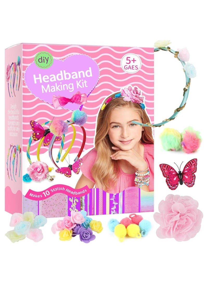 HaHaHai Headband Making Kit - Make Your Own Headband Making Kit for Girls, DIY Hair Accessories Set, Arts and Crafts for Kids Ages 5+, Little Children's Art & Craft Birthday Gifts Party Favors  - Image 1