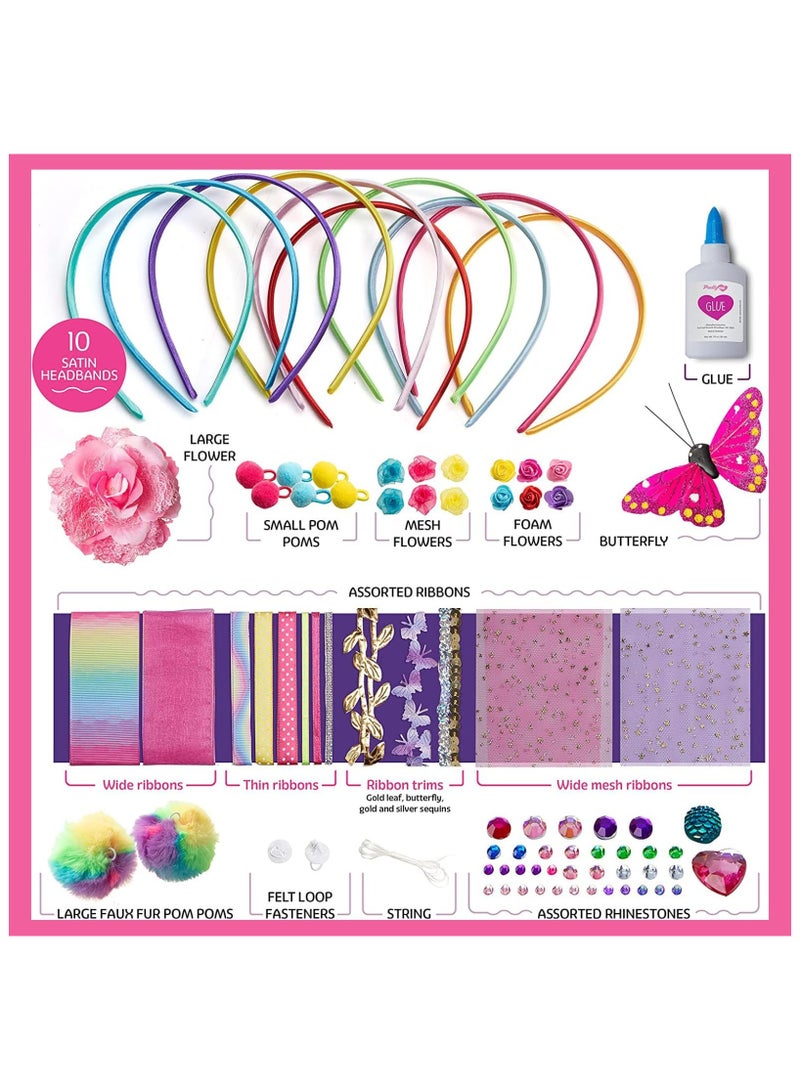 HaHaHai Headband Making Kit - Make Your Own Headband Making Kit for Girls, DIY Hair Accessories Set, Arts and Crafts for Kids Ages 5+, Little Children's Art & Craft Birthday Gifts Party Favors  - Image 2