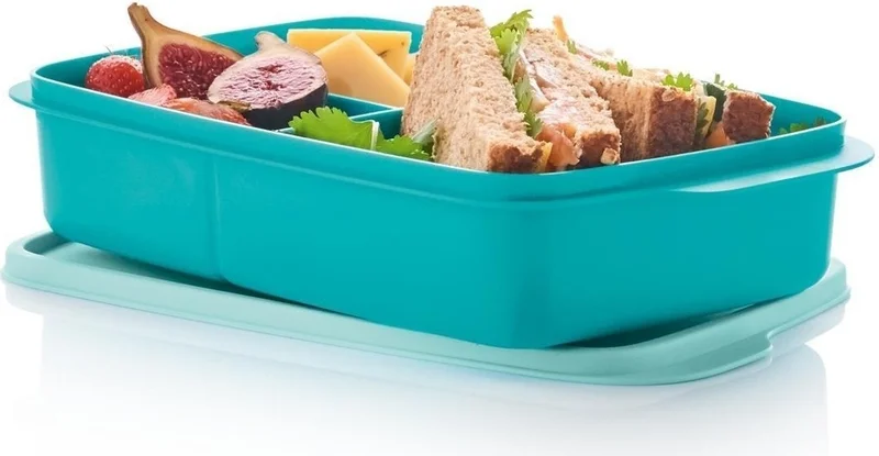 Tupperware Lunch Box with Compartments 1l Water Blue
