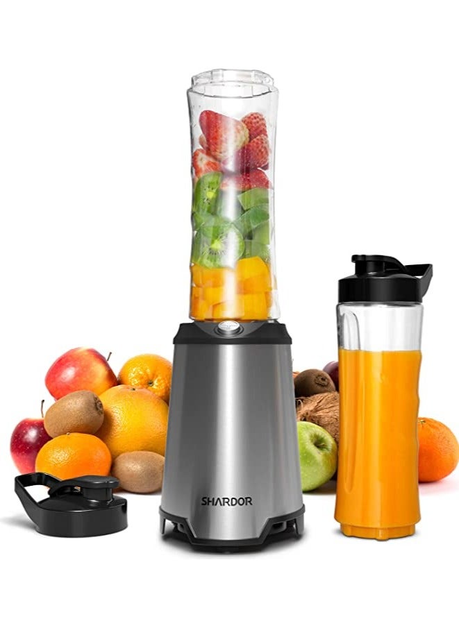SHARDOR Personal Compact Sports Blender & Smoothie Maker 350W with 2 x 600 ml Portable Sports Bottles - Image 1