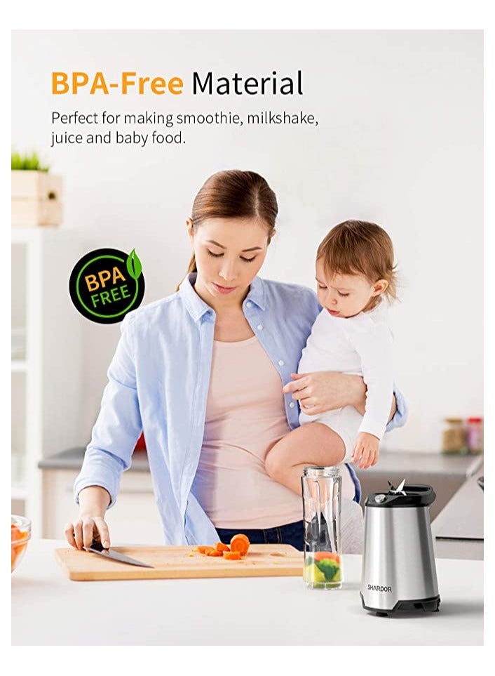 SHARDOR Personal Compact Sports Blender & Smoothie Maker 350W with 2 x 600 ml Portable Sports Bottles - Image 4