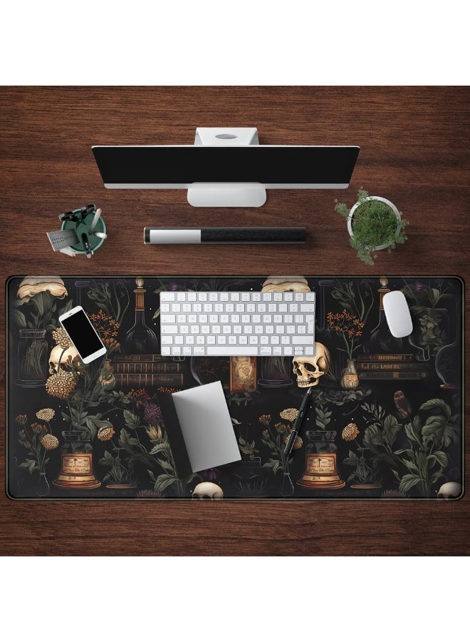 Vintage Aesthetic XL Extended Large Gaming Mouse Pad - Black Academia Mystical Green Plant Design - Computer Laptop Keyboard and Mouse Mat Desktop Protector - 70 x 30 cm - Image 4