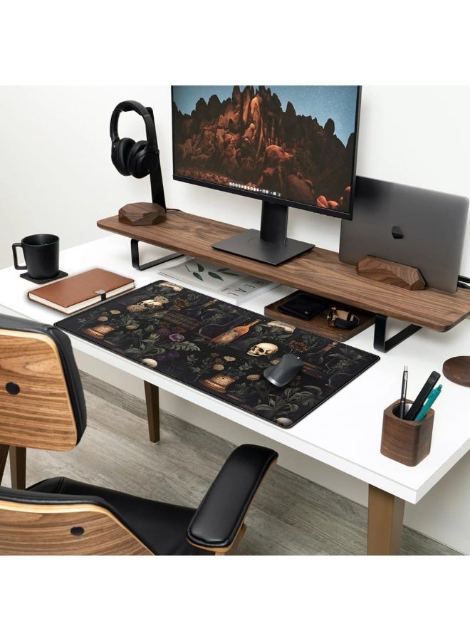 Vintage Aesthetic XL Extended Large Gaming Mouse Pad - Black Academia Mystical Green Plant Design - Computer Laptop Keyboard and Mouse Mat Desktop Protector - 70 x 30 cm - Image 3