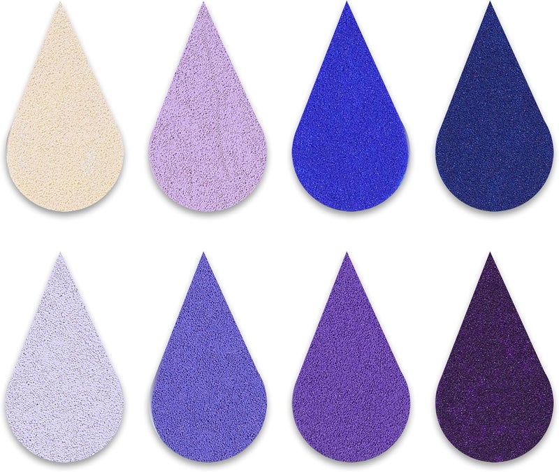 YPSelected 8 Assorted Multi Colours Waterdrop Shaped Craft Rubber Stamps Petal Ink Pads for Paper Wood Fabric (Set 1019) - Image 3