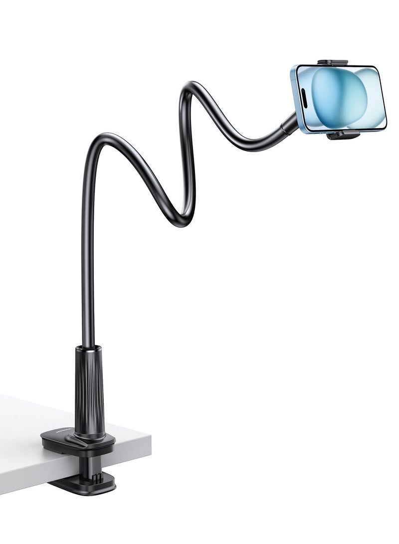 شو وو حامل هاتف المحمول للسرير، حامل iPhone معقوفة، حامل هاتف المحمول بذراع طويل، حامل iPhone قابل للتعديل لطاولة السرير متوافقة مع سلسلة iPhone 15/14/13 Galaxy S24 Ultra S23، سيليكون - Image 1