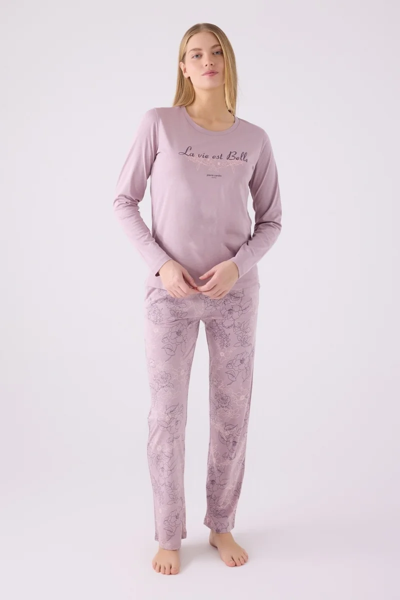 بيير كاردان Double Pajama Set Light Rose - Jersey - 2 Piece Set