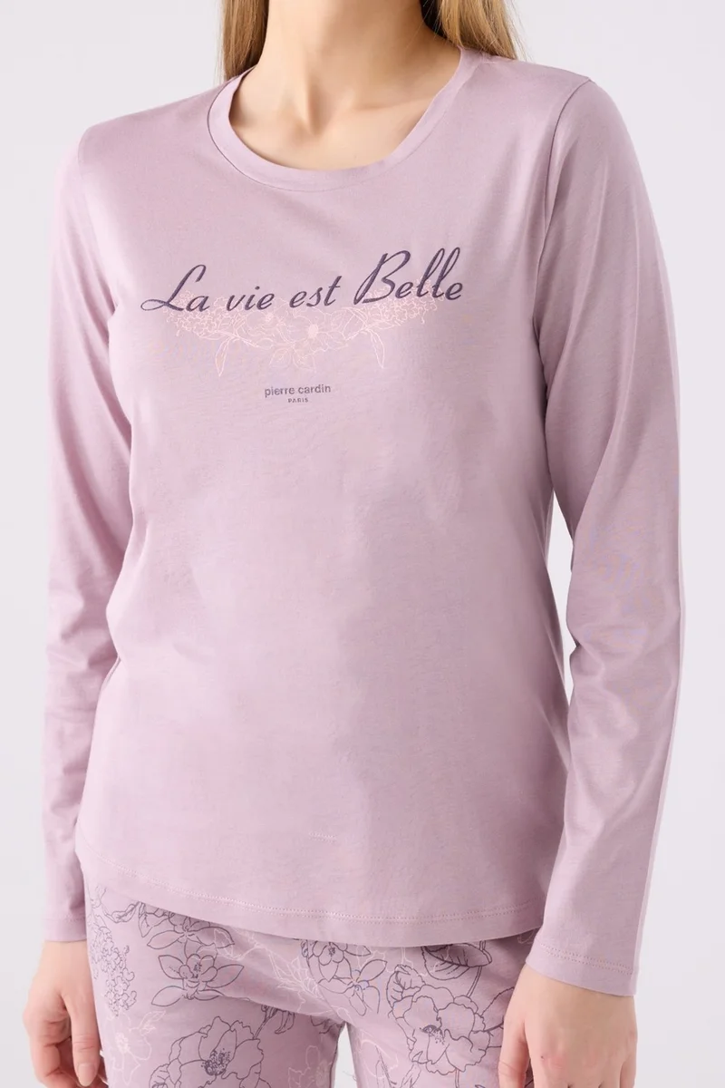 بيير كاردان Double Pajama Set Light Rose - Jersey - 2 Piece Set