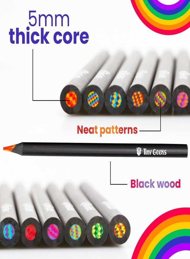 TinyGeeks 12 Rainbow Colored Pencils - Rainbow Crayons - Multi Colored Pencils - Art Supplies for Kids 8-12, Gifts for 5-12 Year Old Girl Birthday, Arts and Crafts, Stocking Stuff for Girl - Image 3