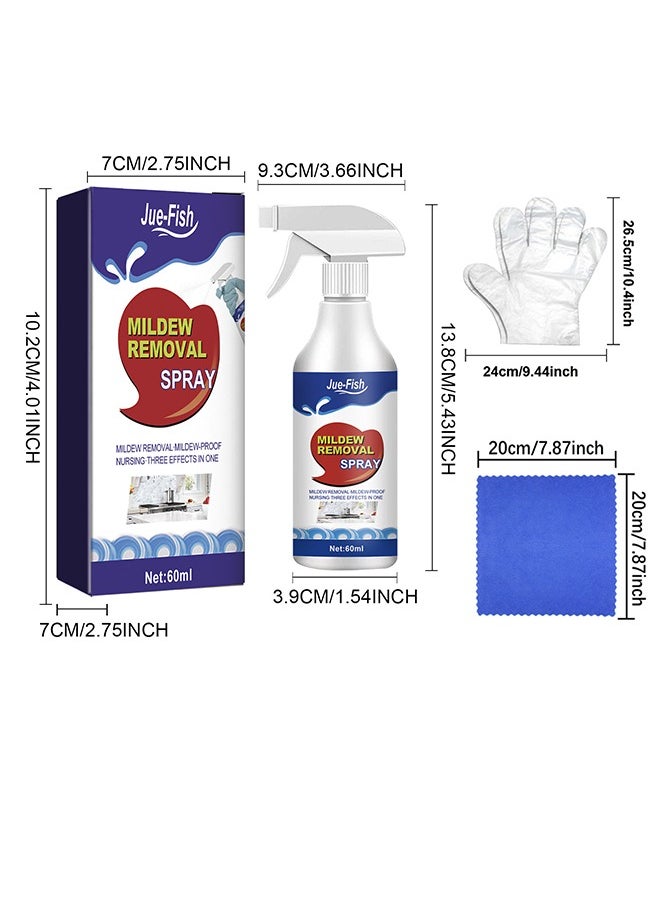 Jue-Fish Mildew Remover For Cleaning Bathroom Tiles, Walls, Ceilings, Mildew Spots, Multi-Functional Mildew Removal Spray