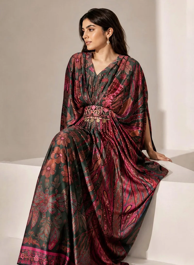 Ecstacy Abstract Printed Kaftan