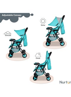 Nurtur Ryder Lightweight Baby Stroller Storage Basket Detachable Food Tray 5 Point Harness Adjustable Canopy Adjustable Reclining Seat And Leg Rest 0 To 36 Months  - Image 3