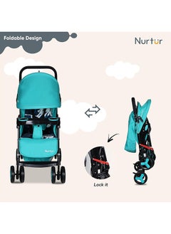 Nurtur Ryder Lightweight Baby Stroller Storage Basket Detachable Food Tray 5 Point Harness Adjustable Canopy Adjustable Reclining Seat And Leg Rest 0 To 36 Months  - Image 4