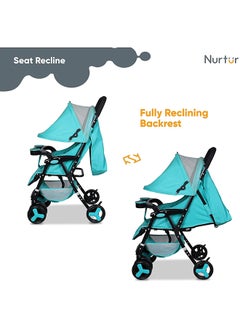 Nurtur Ryder Lightweight Baby Stroller Storage Basket Detachable Food Tray 5 Point Harness Adjustable Canopy Adjustable Reclining Seat And Leg Rest 0 To 36 Months  - Image 5