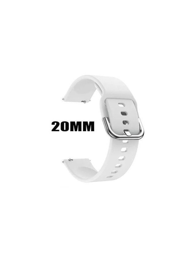 Replacement Silicone Sport Strap 20mm For Xiaomi Amazfit Bip 3 Pro/Bip 3 - White - Image 1