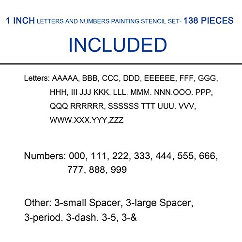 Attisstore 2 inch Letter Stencils Kit, Plastic Letters and Numbers Interlocking Stencil Set 138 Piece - Image 3