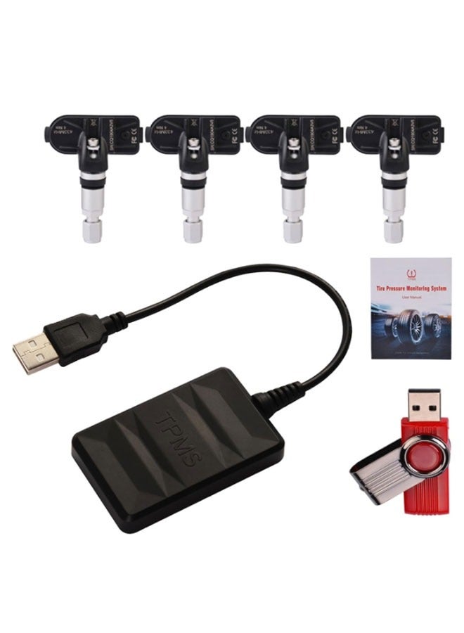 Loquat Tire Pressure Monitoring System USB Android Navigation Tire Pressure Monitoring Alarm System Wireless Digital Transmission TPMS - Image 1