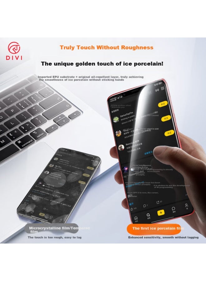 Divi New Ice Porcelain Film For Huawei Pura80pro Full Glue P80pro+/ultra Tempered Glass Film High Definition Soft Film Anti-fingerprint Full Coverage Dust-free Warehouse Instant Paste - Image 2