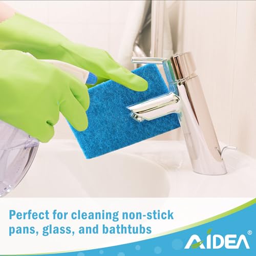 AIDEA Non-Scratch Scouring Pads, Dish Scrubber Pads for Household and Kitchen, Multipurpose Scour Pads for Cleaning, 24 Pack, 5.5in*3.5in - Image 5
