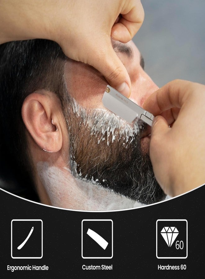 RUBAB MEN Professional Straight Razor Shavette for Men | Premium Heavy-Duty Metal Barber Razor with Anti-Slip Grip for an Unforgettable Shaving Experience - Image 4