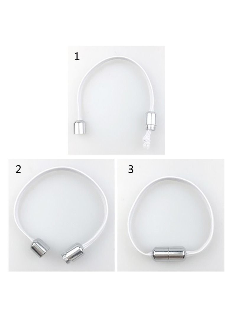 8 Pairs No Tie Shoelaces Tieless Elastic Laces Clasps Metal Capsule Lock Buckles  - Image 2