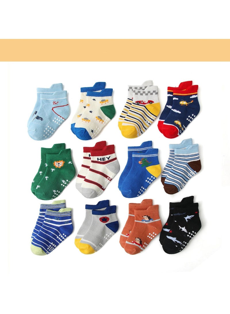 Children's Floor Socks Baby Non-Slip Socks 12 Pairs - Image 1
