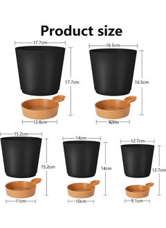 Garlo Pack Plant Pots 7/6.5/6/5.5/5 Inch Self Watering Planters with Drainage Hole, Plastic Flower Pots, Nursery Planting Pot for Indoor Plants, Succulents,Snake Plant, African Violet, and Cactus  - Image 2