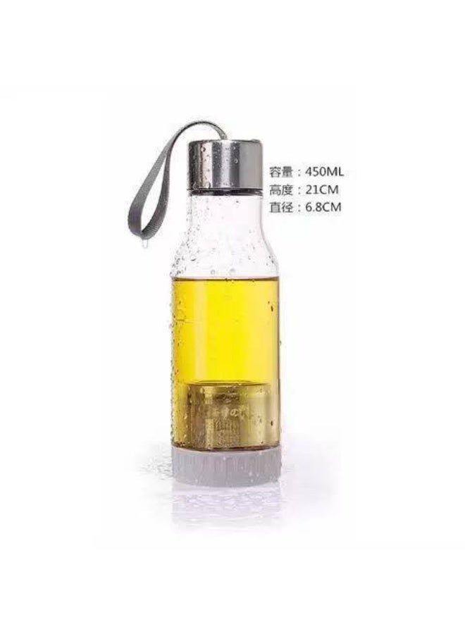 Acrylic Bottle with Stainless Steel Strainer & Leak-Proof Lid – Practical & Stylish for Daily Use s - Image 1