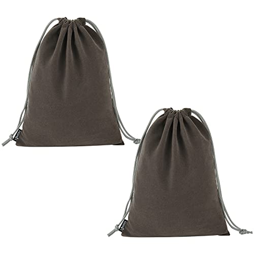 Cosmos 2 Pcs Portable Headphone Carrying Bag Travel Headset Storage Pouch Soft Drawstring Headphone Case Bag for Over-Ear Headphones Gaming Headset Neckband Earphones (Gray Color) - Image 1