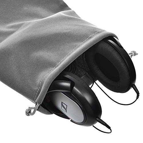 Cosmos 2 Pcs Portable Headphone Carrying Bag Travel Headset Storage Pouch Soft Drawstring Headphone Case Bag for Over-Ear Headphones Gaming Headset Neckband Earphones (Gray Color) - Image 5