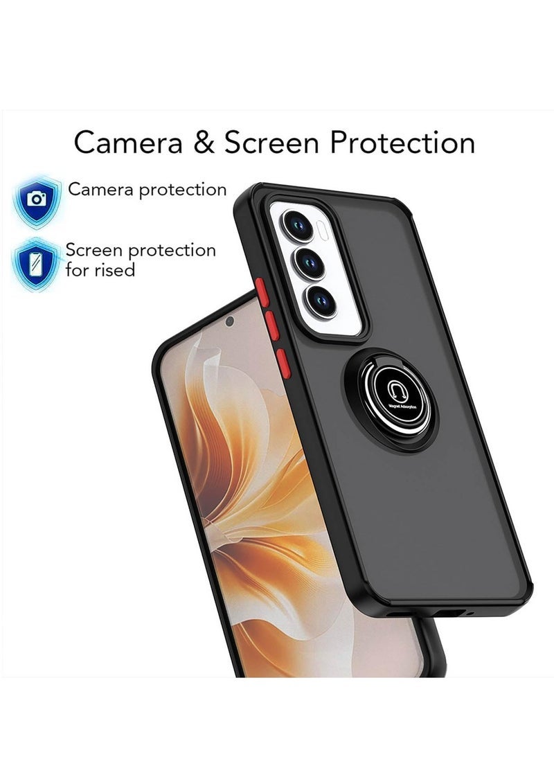 ELTRAZONE OPPO Reno 12 Pro 5G Case Cover with Rotational Metal Ring Grip and Kickstand | Magnetic Car Mount Holder Compatible | Shockproof TPU Protective Case | Slim Design for OPPO Reno 12 Pro 5G | Durable, Multi-Functional Phone Cover for Secure Handling - Image 4