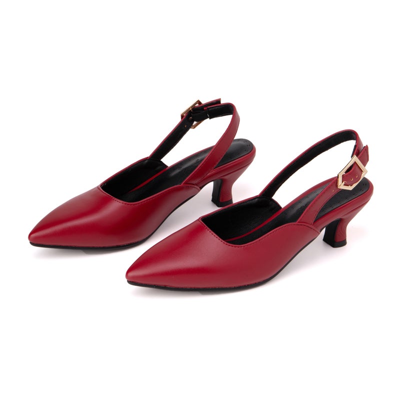 Spring 2024 Thin Heel Medium Heel 33-54 Size Size Pointed Solid Color Baotou Sandals For Women - Image 2