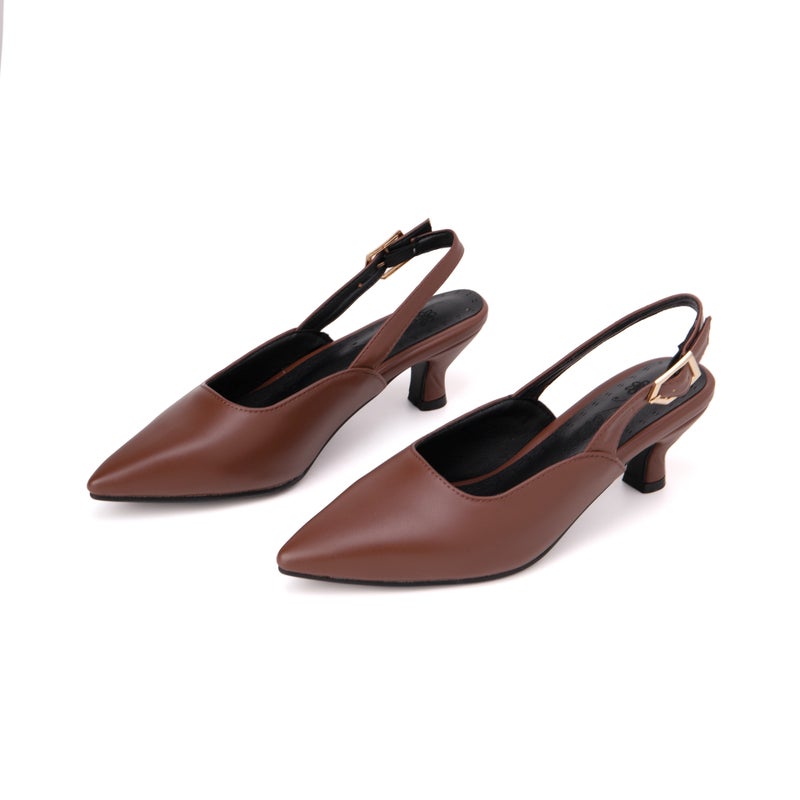 Spring 2024 Thin Heel Medium Heel 33-54 Size Size Pointed Solid Color Baotou Sandals For Women - Image 3