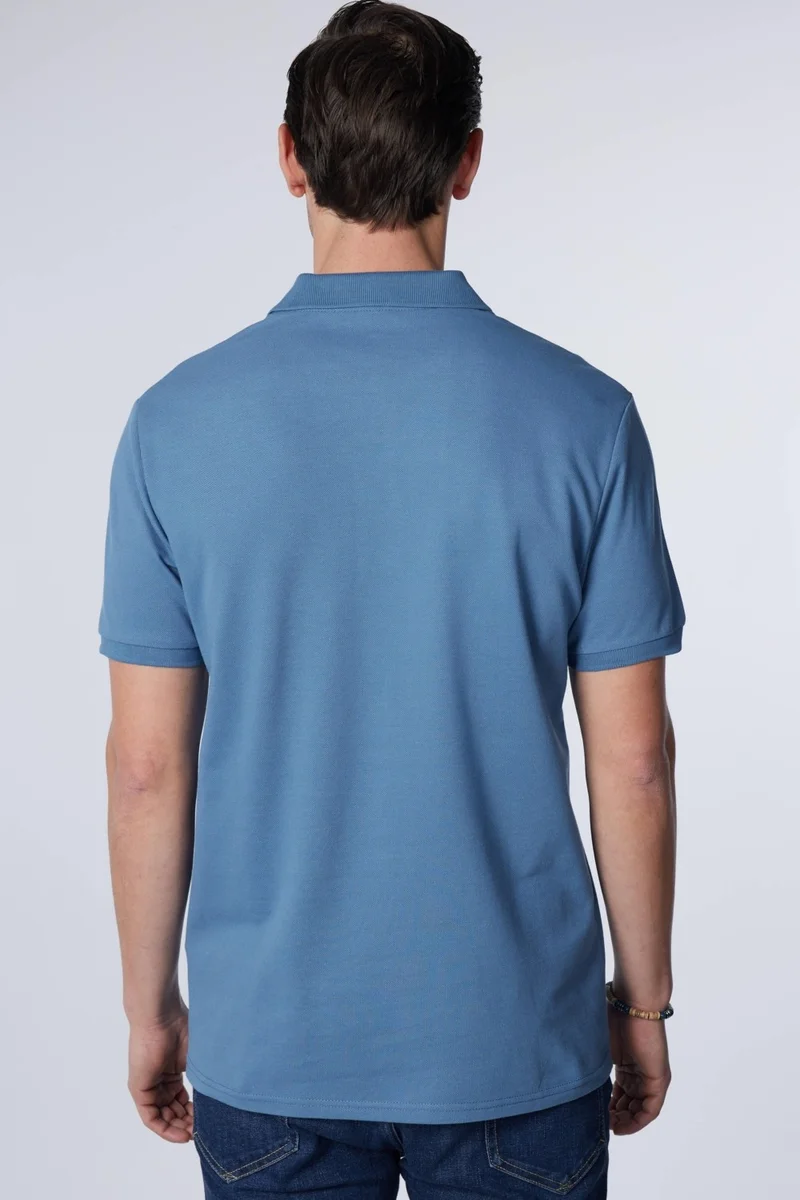 تودورس Men's Slim Fit Narrow Cut 100% Cotton Plain Pique Indigo Polo Collar T-Shirt