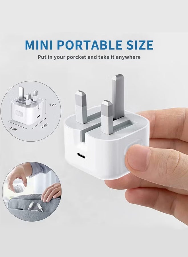 iPhone 20W Fast Charger | USB C Wall Fast Charger Compatible with iPhone 17/16/15/14/14 Pro/14 Pro Max/13/12/SE2020/11/XR/XS Max/X/iPad,White - Image 5