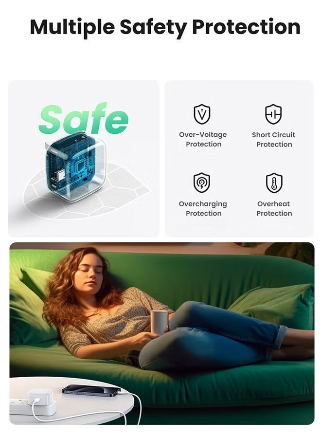 iPhone 20W Fast Charger | USB C Wall Fast Charger Compatible with iPhone 17/16/15/14/14 Pro/14 Pro Max/13/12/SE2020/11/XR/XS Max/X/iPad,White - Image 5