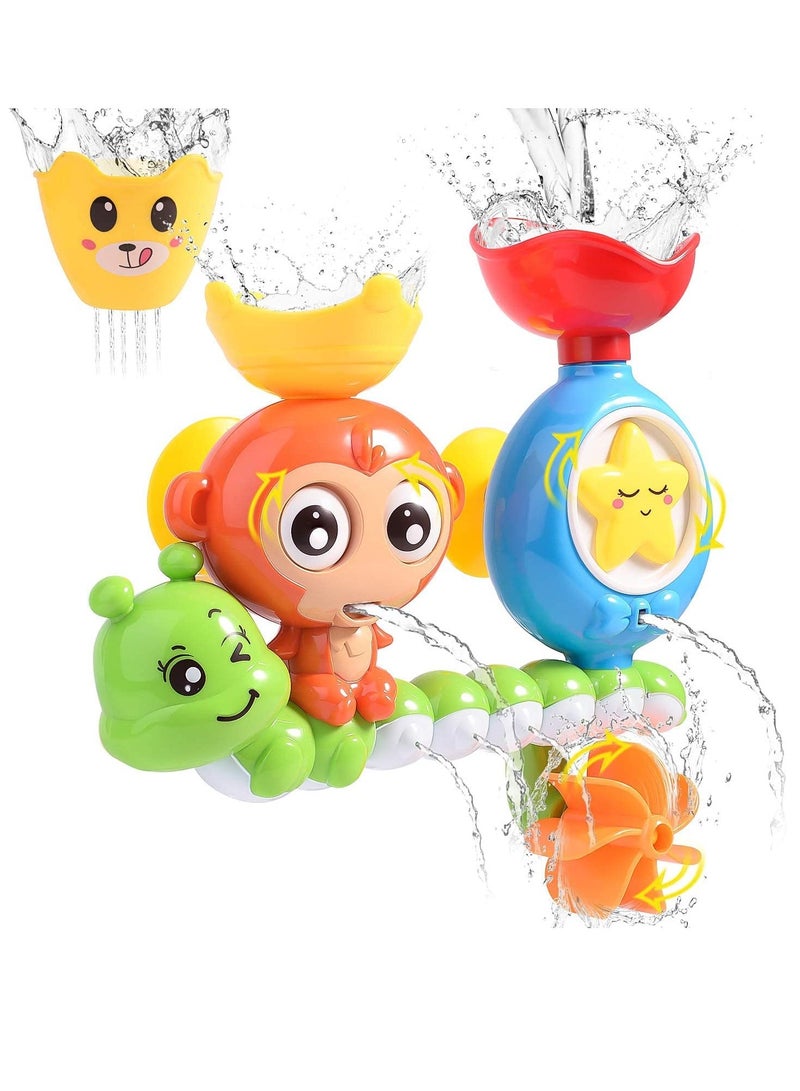 Barakah Bath Toy Bathtub Toy Waterfall Water Station with One Stackable Cups Fountain Water Shower Toy for Babies and Kids Gift - Image 1