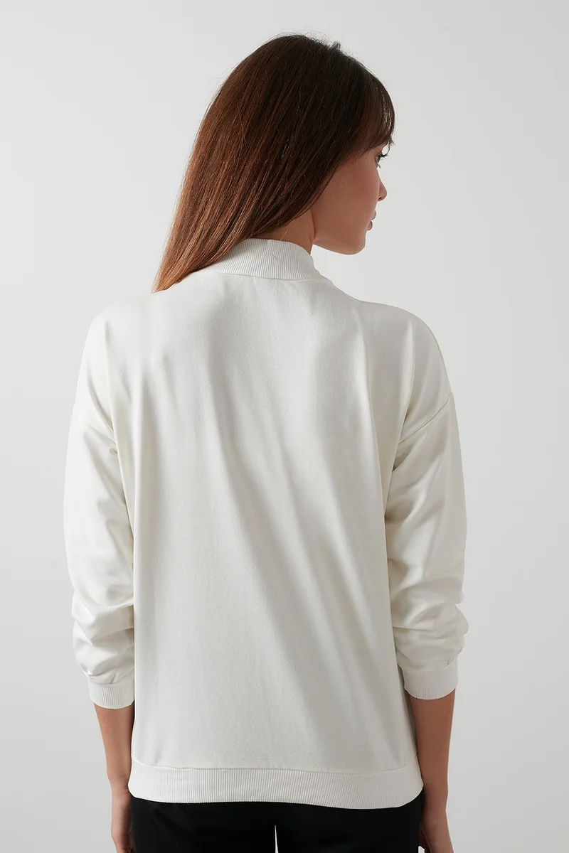 Lela High Collar Basic Knitted Sweat Women's Sweat 5863323