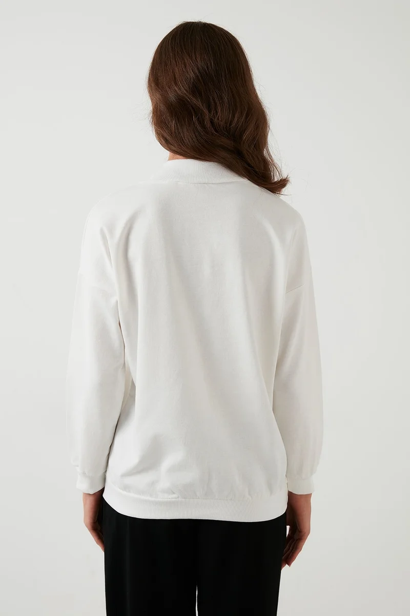 Lela High Collar Basic Knitted Sweat Women's Sweat 5863323