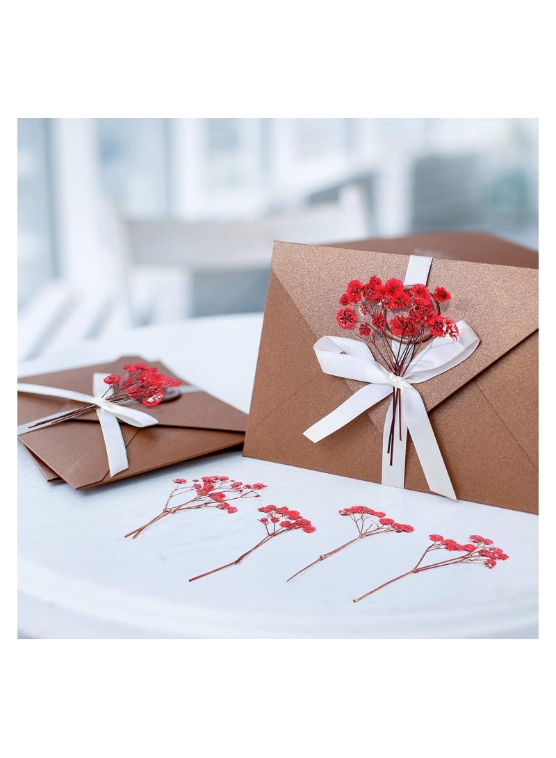 Mini Dried Baby's Breath Flowers, 60 Pcs Dried Pressed Flowers 1.97-3.15 Inch Mini Natural Branches Bouquet for Wedding DIY Card Home Party Decor Vase Table Craft Decor - Image 4