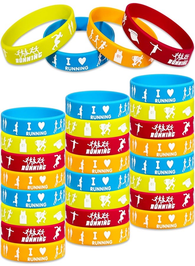 FSHANEE Running Rubber Bracelets, Silicone Wristbands for Marathon Party Supplies, Set of 24 Counts - Image 1